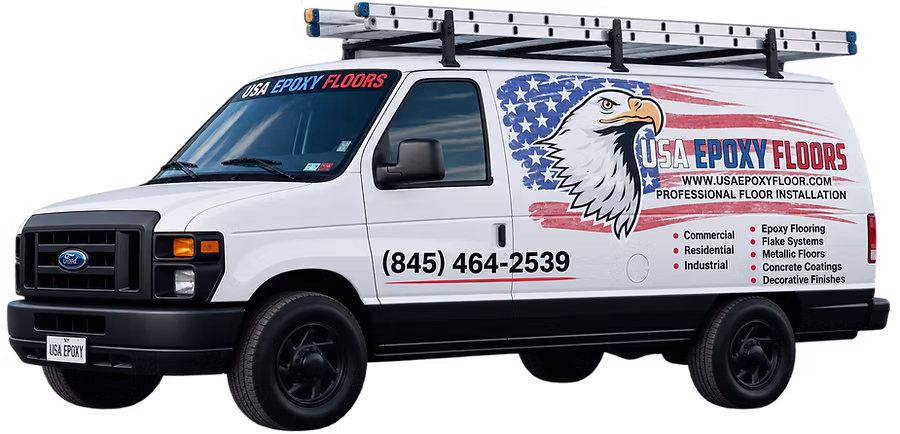 USA Epoxy Floors work van