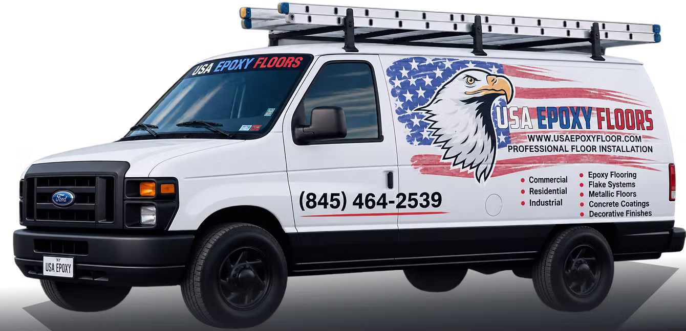 USA Epoxy Floors work van